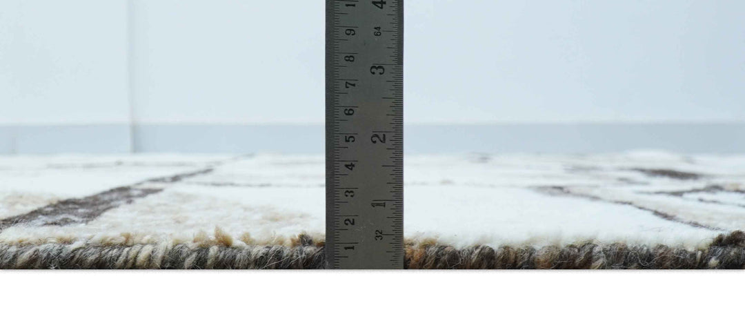 Fossil Custom Made Modern Contemporary Brown Hand knotted Wool Rug