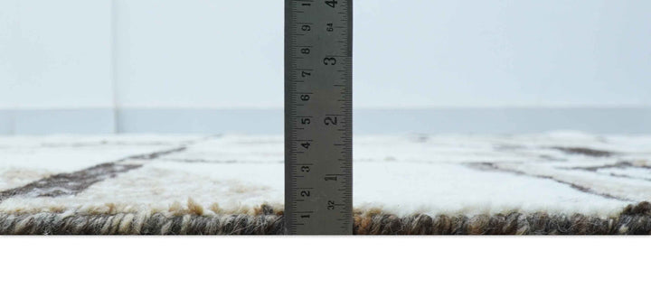 Fossil Custom Made Modern Contemporary Brown Hand knotted Wool Rug