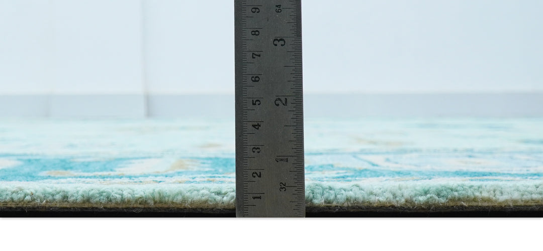 Elaine Custom Made Blue Traditional Oushak Hand Tufted Wool Rug