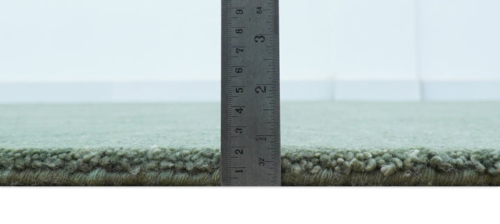 Custom Made Modern Solid Green Hand Tufted Wool Area Rug