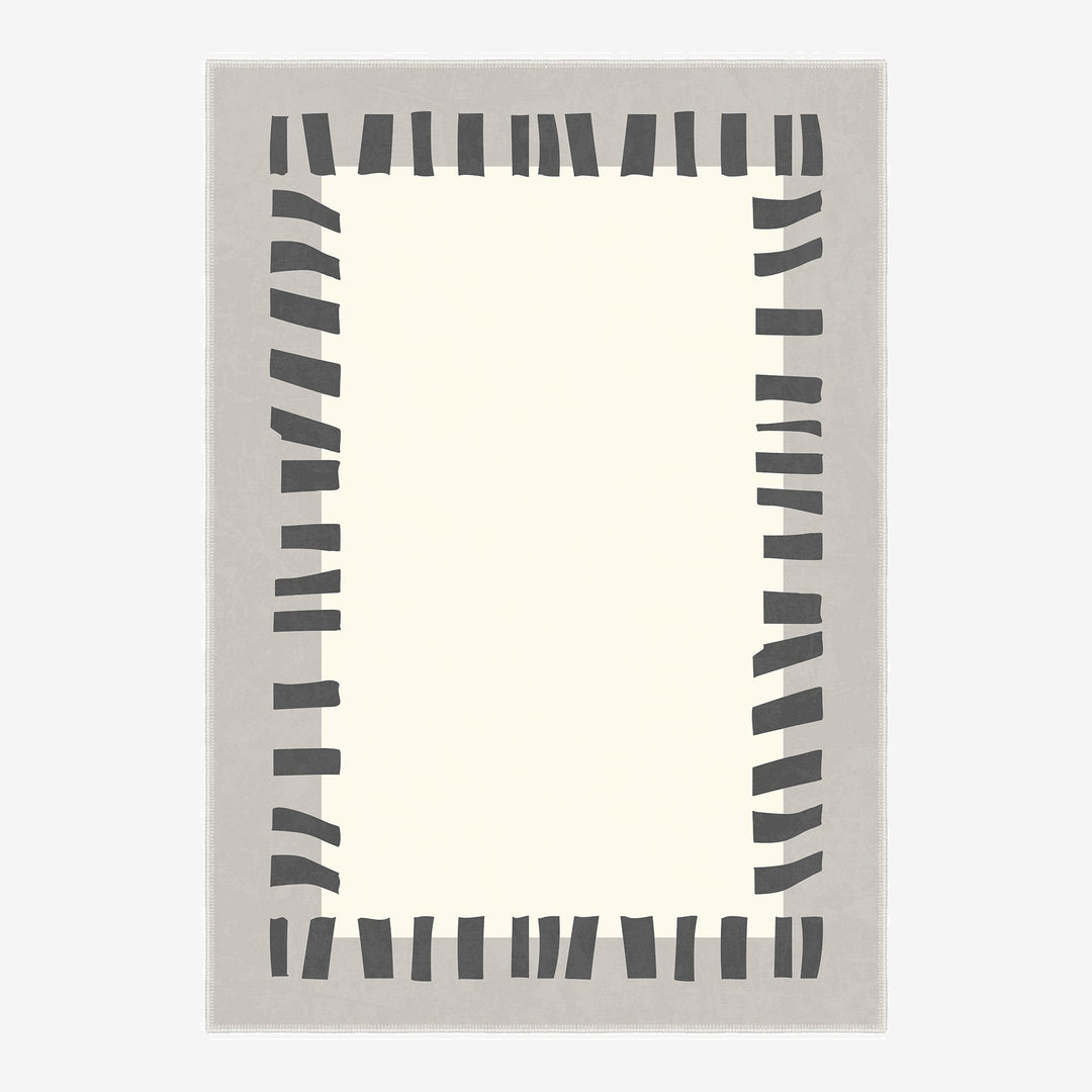 Modern Style Beige And Gray Machine Washable Cotton Area Rug