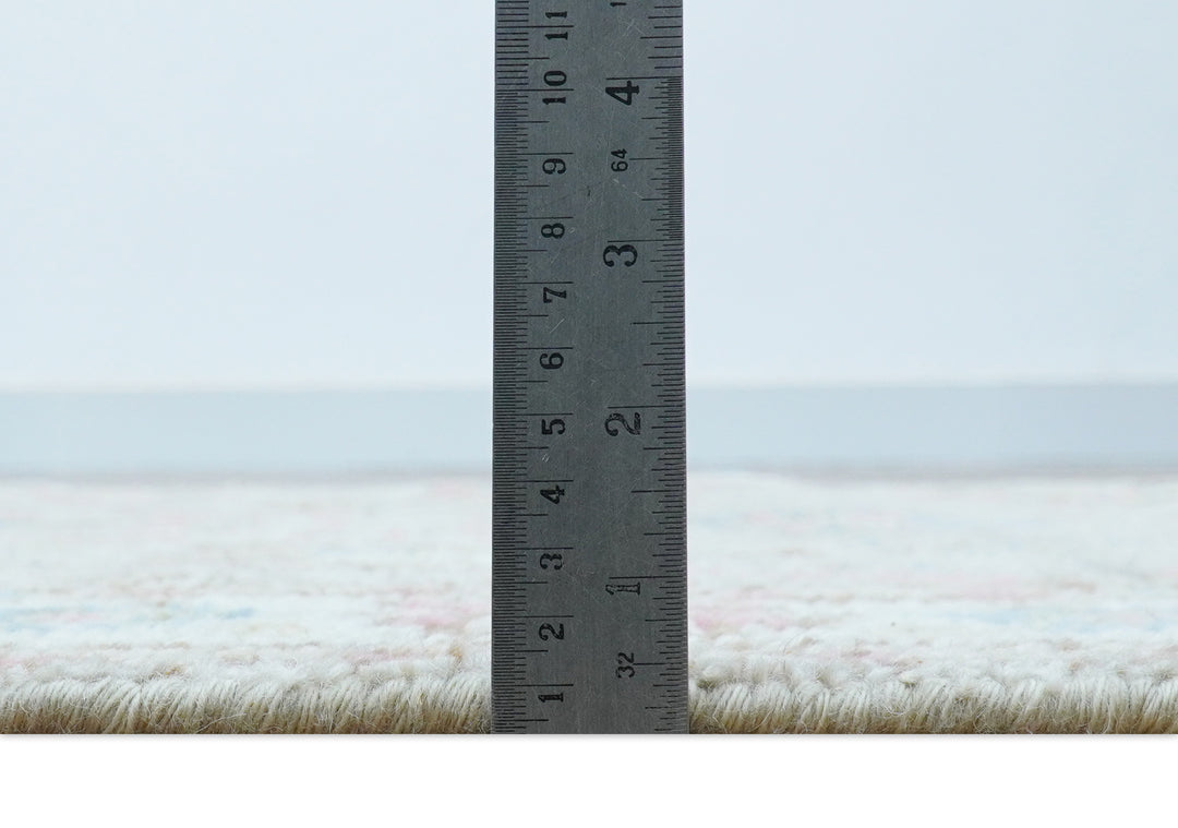 Traditional Oushak Design Beige And Blue 4x6 Hand knotted Wool Area Rug