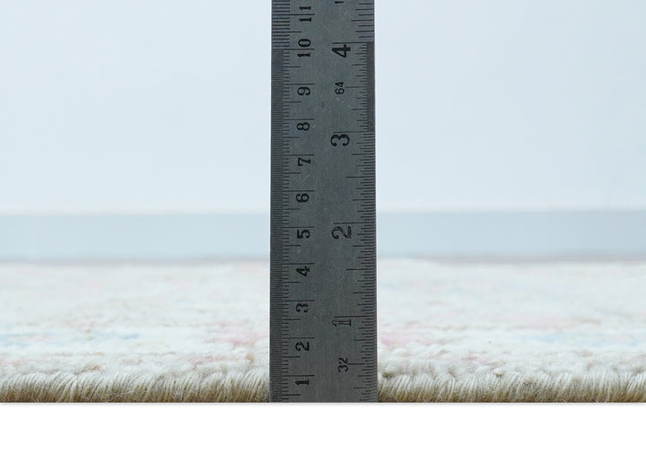 Traditional Oushak Design Beige And Blue 4x6 Hand knotted Wool Area Rug