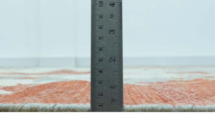 Custom Made Rust And Gray Modern Abstract Design Hand knotted Wool Area Rug