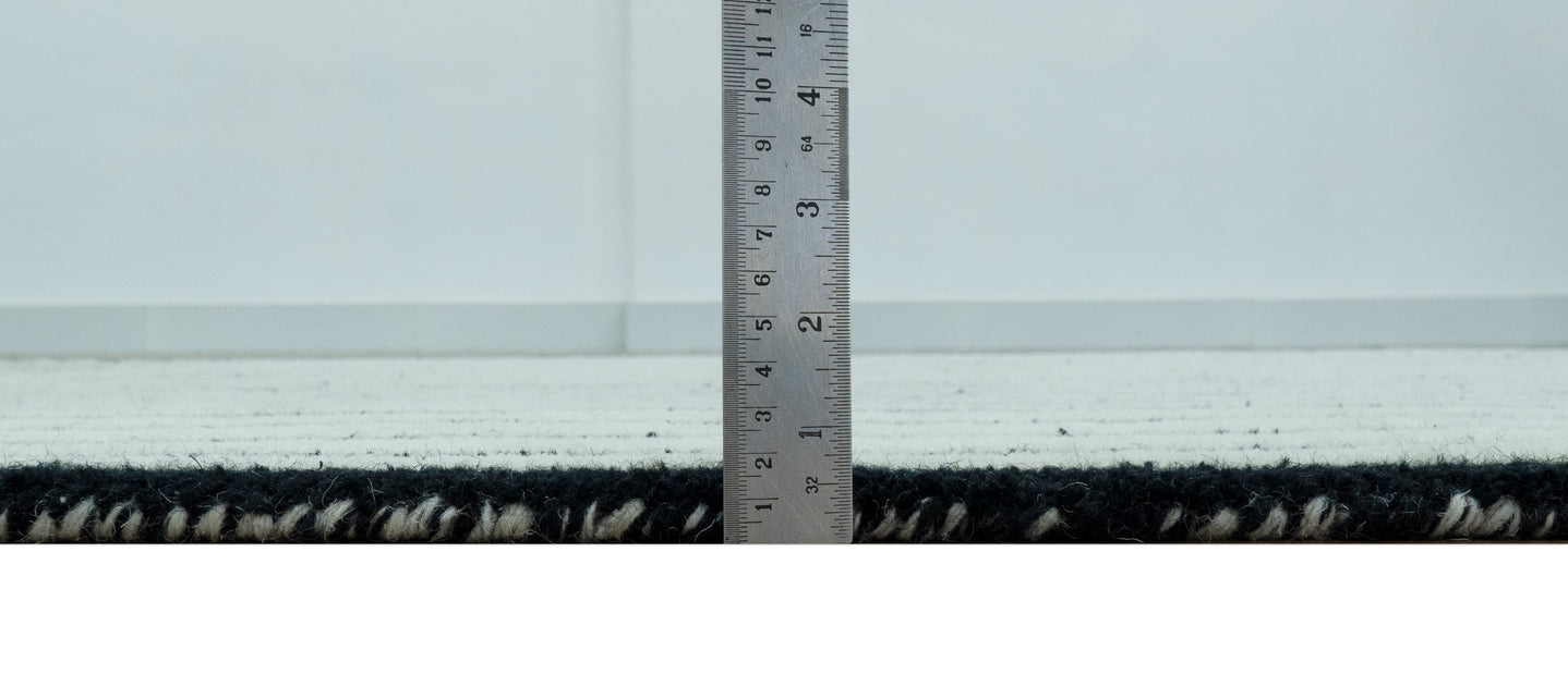 Modern Geometrical Pattern Black And White Hand Tufted Custom Made wool rug