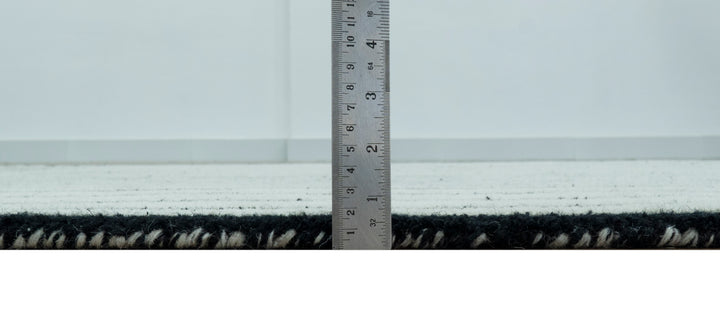 Modern Geometrical Pattern Black And White Hand Tufted Custom Made wool rug