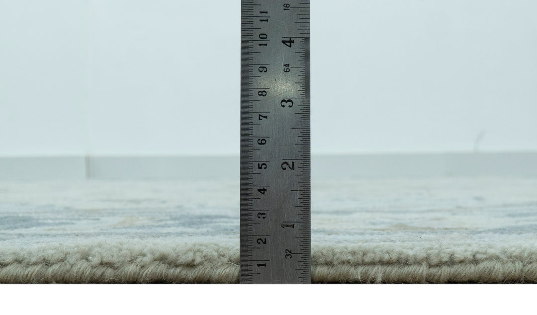 Traditional Oushak Design Beige And Blue Hand Tufted Custom Made Wool Rug