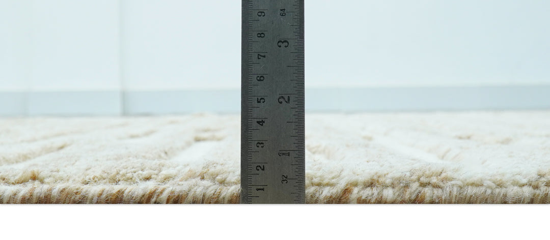 Custom Made Modern Contemporary Beige Hand Knotted Wool Area Rug