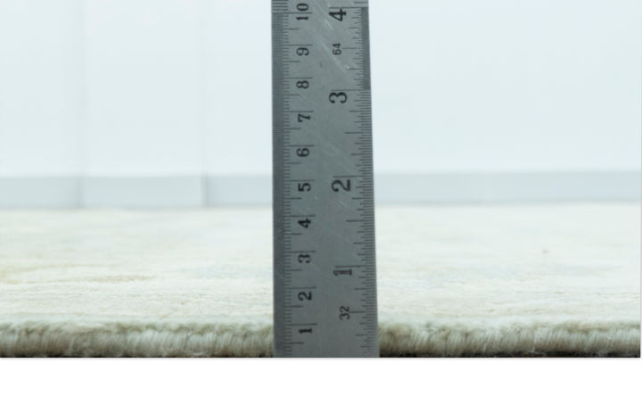 Beige And Blue Traditional Oushak Design  6x9 Hand Knotted Wool Area Rug