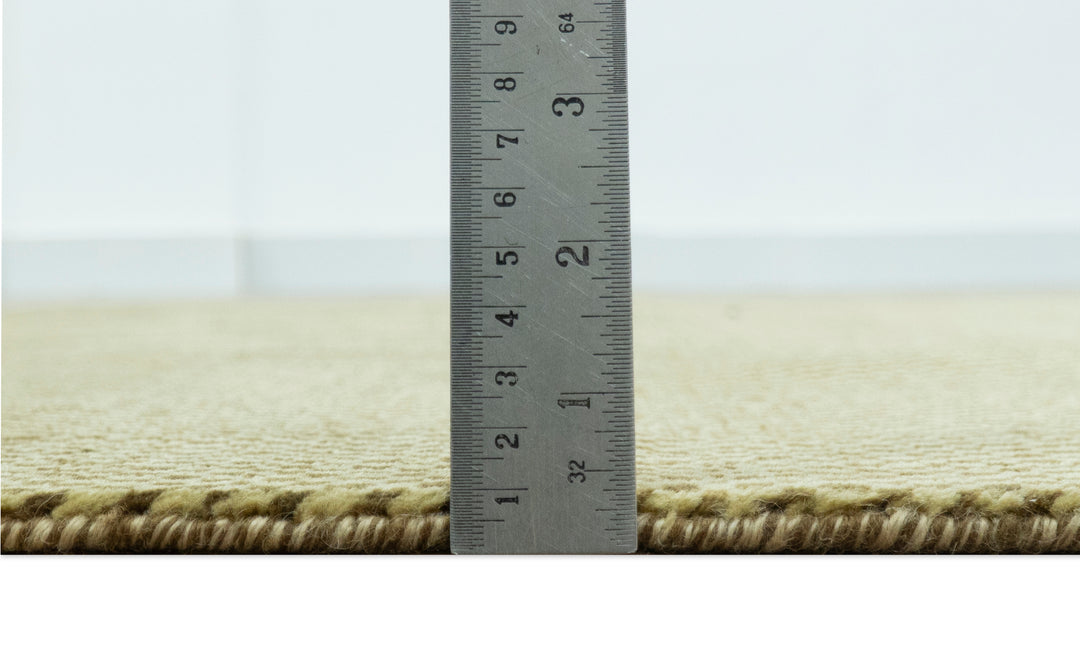 Modern Geometrical Design Beige And Brown 6x10 Hand Knotted Wool Rug