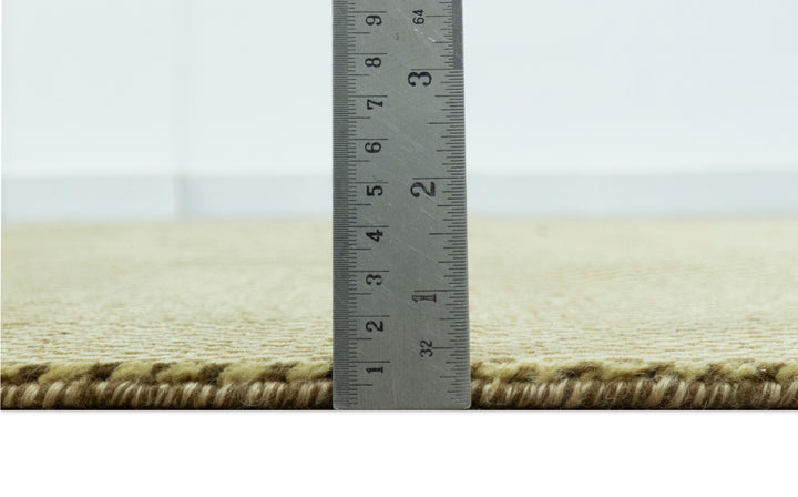 Modern Geometrical Design Beige And Brown 6x10 Hand Knotted Wool Rug