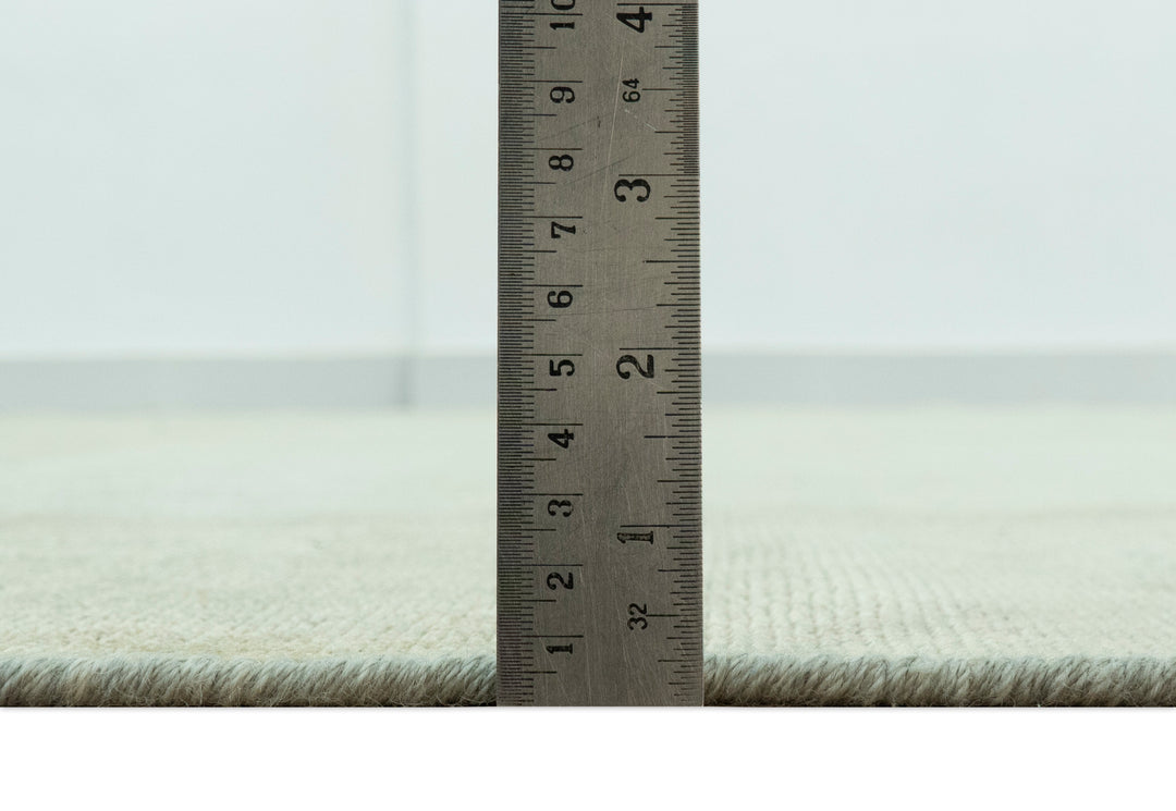 Traditional Turkish Fine Blue And Beige 9.7x12 Hand Knotted Wool Rug