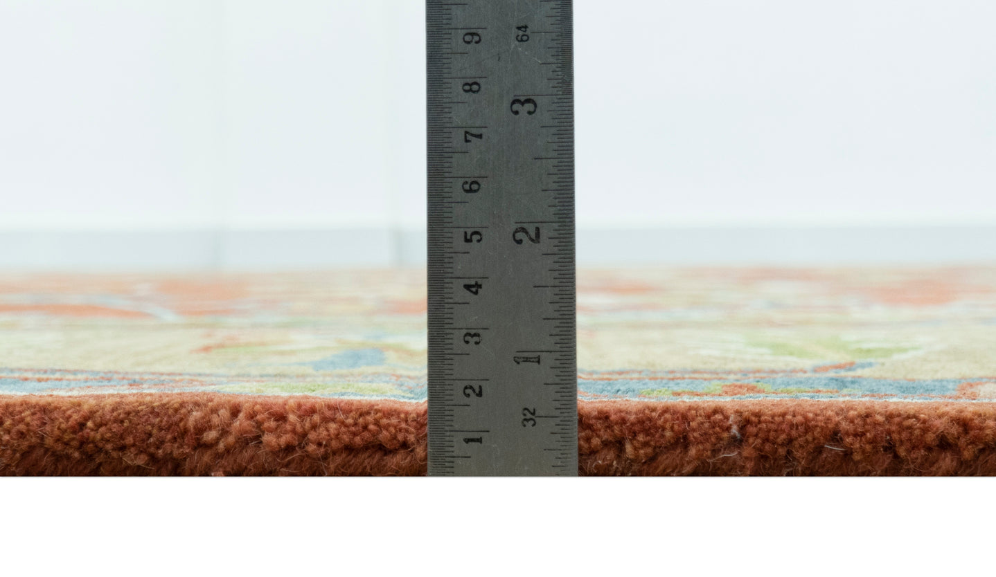 Rust And Beige Traditional Oushak Design Hand Tufted 8x10 Wool Area Rug