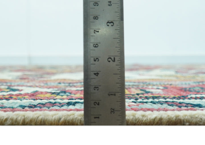 Custom Made Traditional Heriz Design Rust And Ivory Hand Knotted Wool Rug