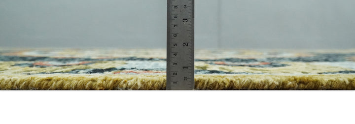 Ready to Ship Hand Tufted 8x10 Gold And Black Traditional Design Wool Rug