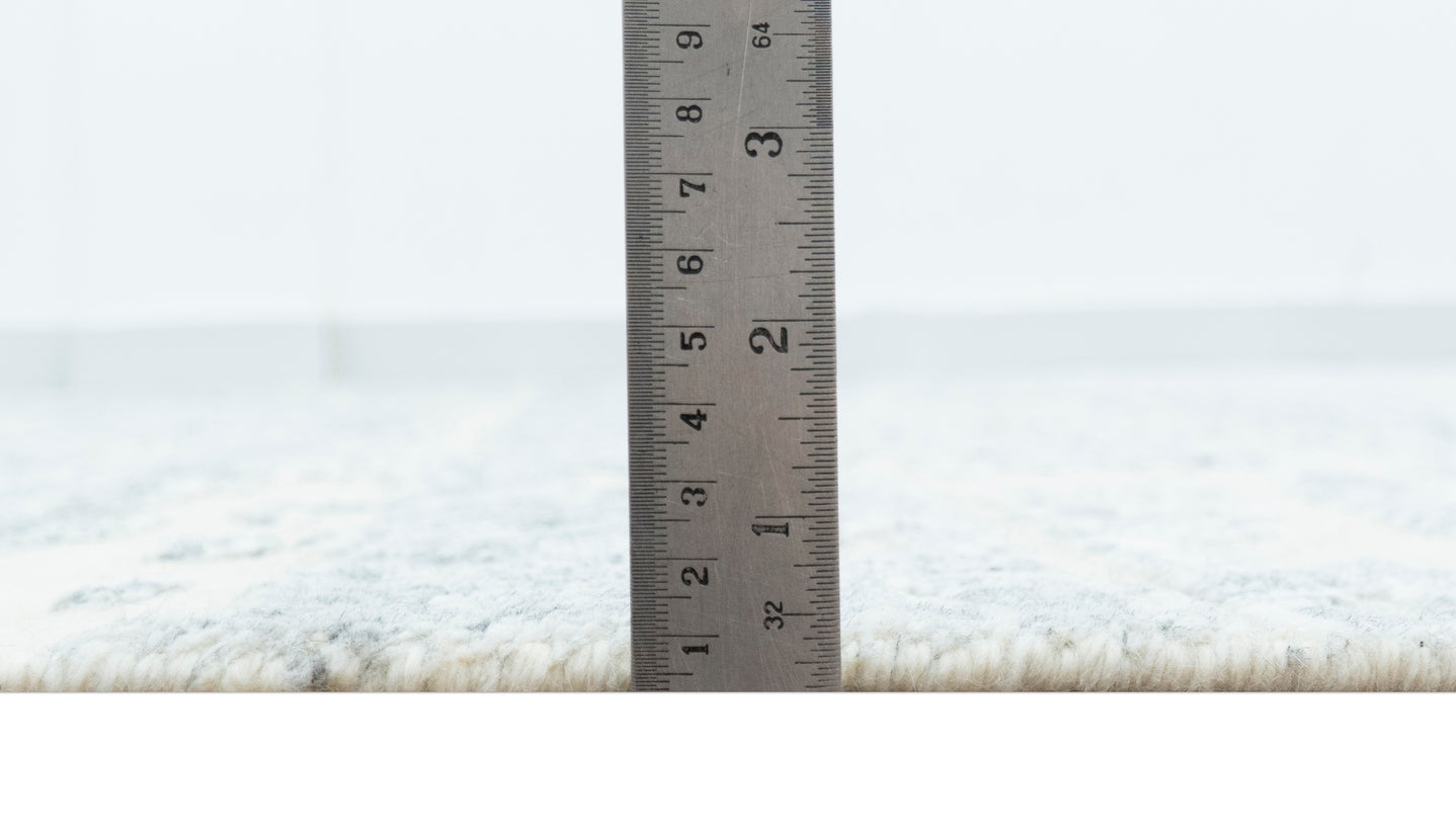 Modern Abstract Design Beige And Gay 8x10 Hand Knotted Wool Area Rug