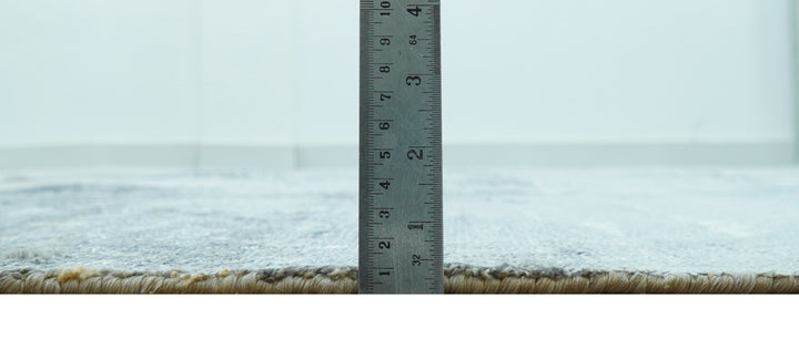 Modern Abstract Design Gray And Silver 9x11 Hand Knotted Bamboo Silk Area Rug