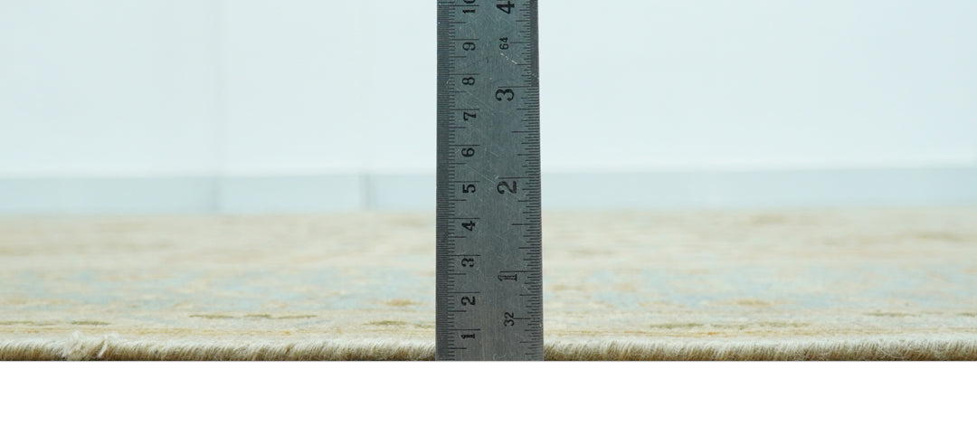 Fine Blue And Beige Traditional Mamluk Design Hand Knotted 8x10 Wool Area Rug