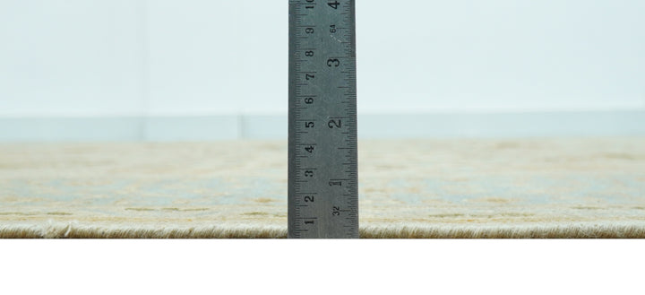 Fine Blue And Beige Traditional Mamluk Design Hand Knotted 8x10 Wool Area Rug