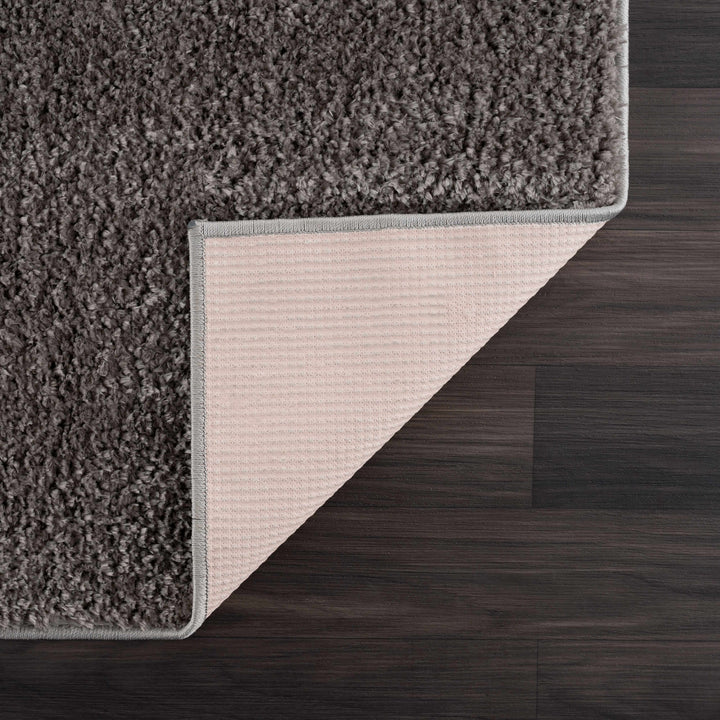 Judy Modern Solid Charcoal Polyester Rug