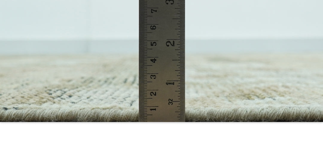 Brown And Silver Abstract Design Hand Knotted Custom Made wool rug