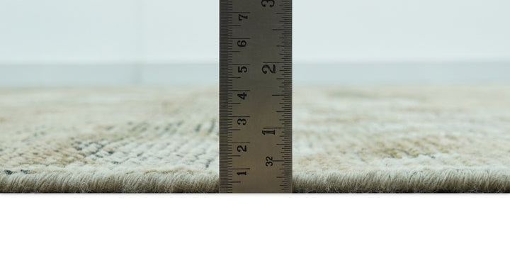 Brown And Silver Abstract Design Hand Knotted Custom Made wool rug