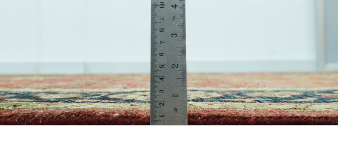 Traditional Fine Turkish design Rust And Beige 8x10 Hand Knotted Wool Area Rug