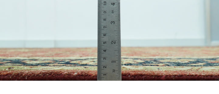 Traditional Fine Turkish design Rust And Beige 8x10 Hand Knotted Wool Area Rug