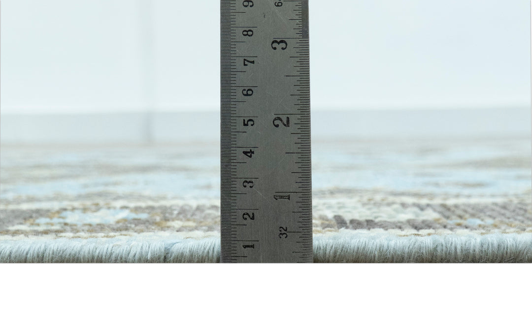 Custom Made Traditional Turkish design Blue And Brown Hand Knotted Wool Area Rug