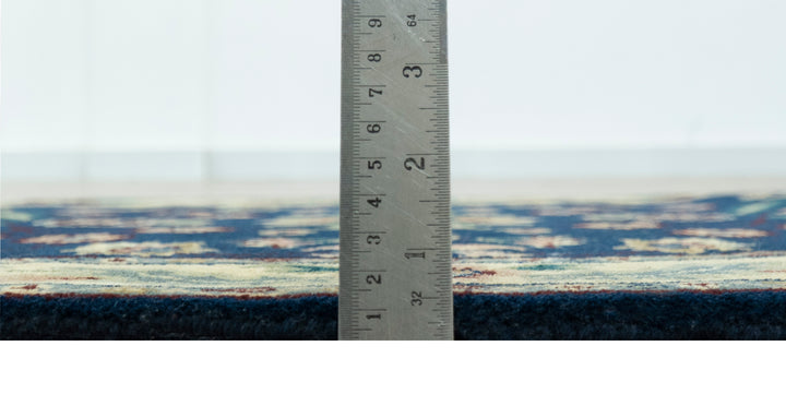 Blue And Beige Traditional Oriental Design Hand Knotted 2.5x8 wool area rug