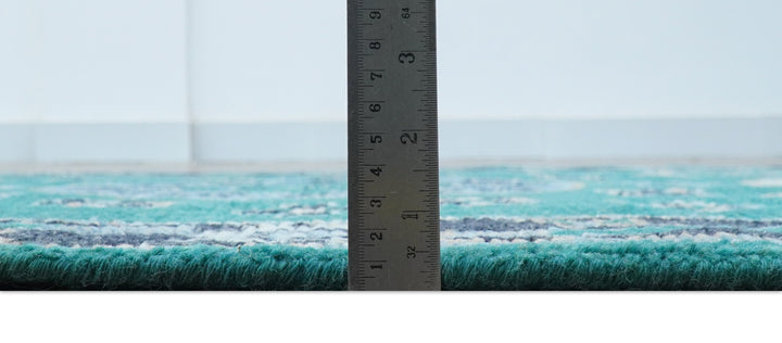 Hand knotted Teal Traditional Khotan Design 4x6 Wool Area Rug