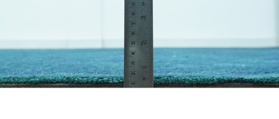 Custom Made Overdyed Traditional Oushak Blue Hand Tufted Wool Area Rug