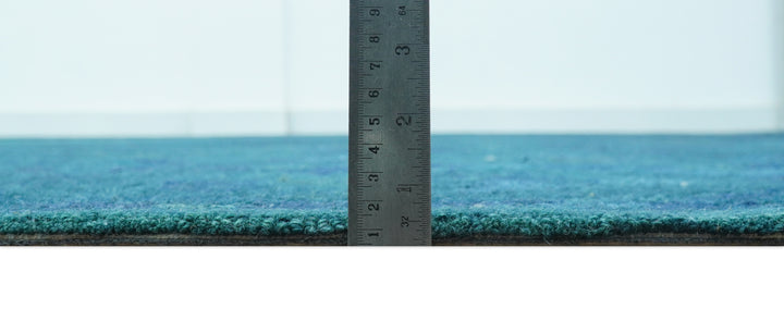 Custom Made Overdyed Traditional Oushak Blue Hand Tufted Wool Area Rug