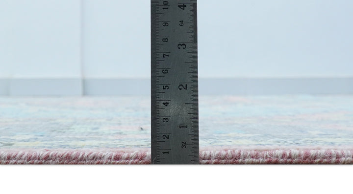 Eliane Custom Made Traditional Style Pink And Blue Hand Knotted Wool Area Rug