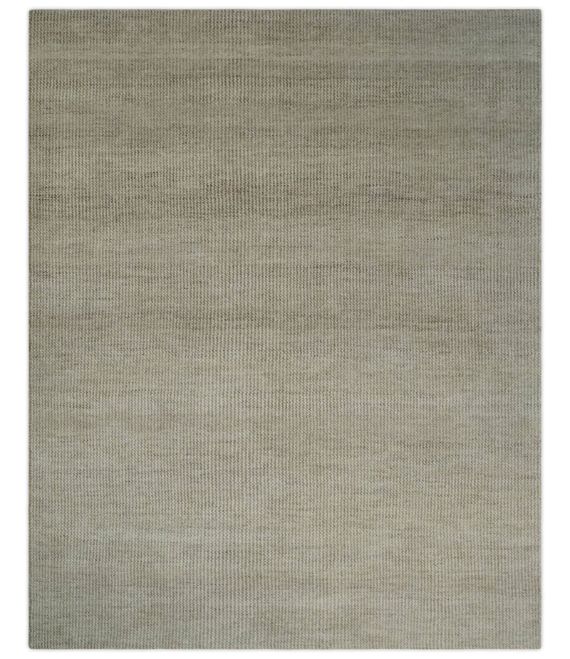 8x10 Beige and Ivory Hand Knotted Rug Contemporary area Rug - The Rug Decor