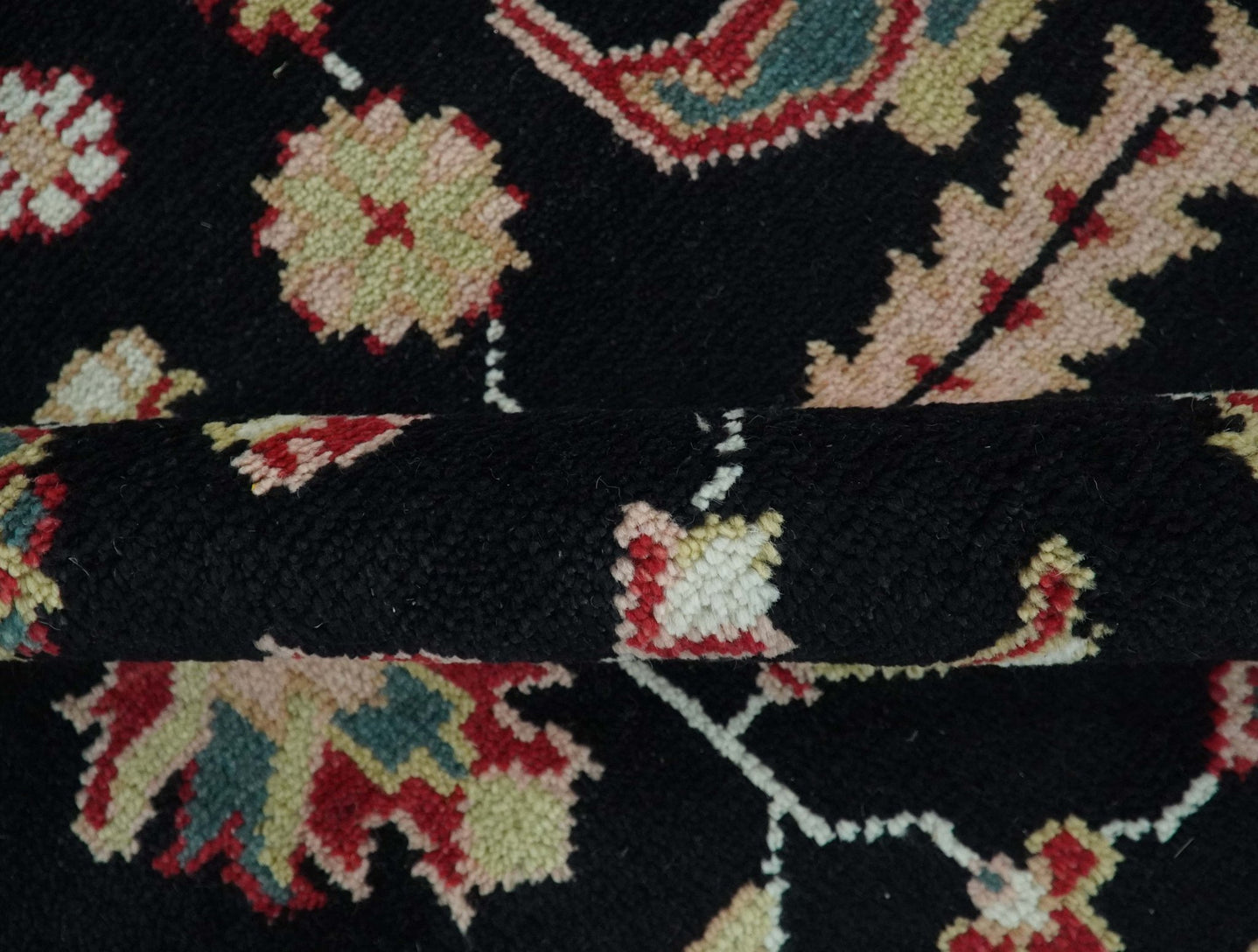 8x10 Black, Rust, and Olive Traditional Oriental Hand Knotted Wool Area Rug - The Rug Decor