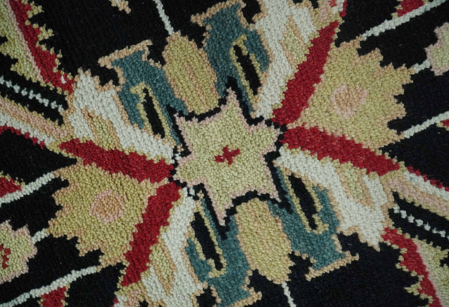 8x10 Black, Rust, and Olive Traditional Oriental Hand Knotted Wool Area Rug - The Rug Decor