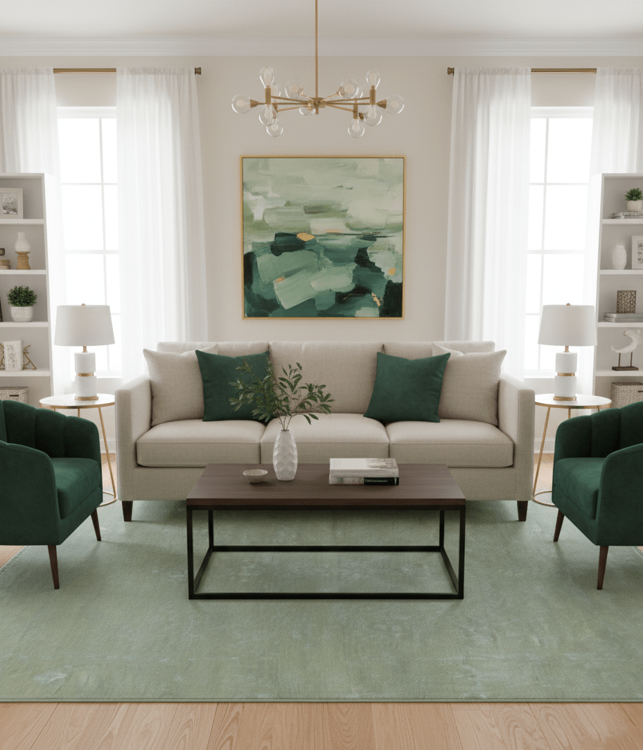 8X10 Fine Hand Knotted Green And Gray Modern abstract Design Wool and Art Silk Rug - The Rug Decor