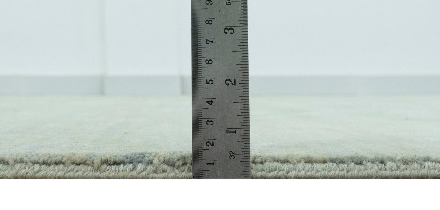 8X10 Fine Hand Knotted Green And Gray Modern abstract Design Wool and Art Silk Rug - The Rug Decor