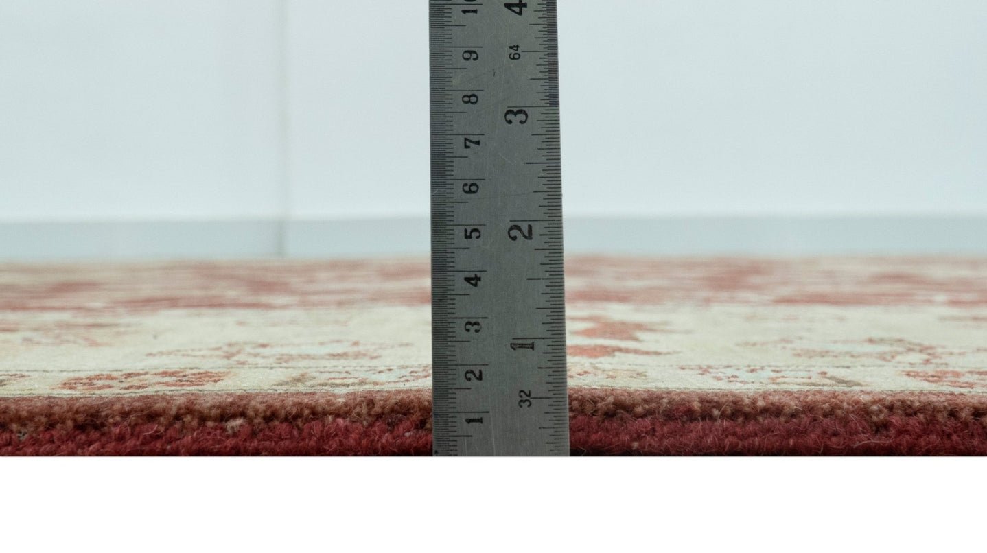 8X10 Fine Hand Knotted Rust And Gold Traditional Design Wool Rug - The Rug Decor