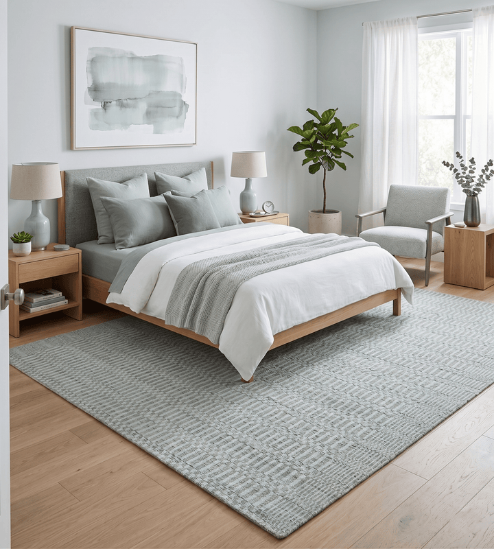8x10 Hand Made Modern Trellis Ivory and Brown Wool Flatwoven Area Rug - The Rug Decor