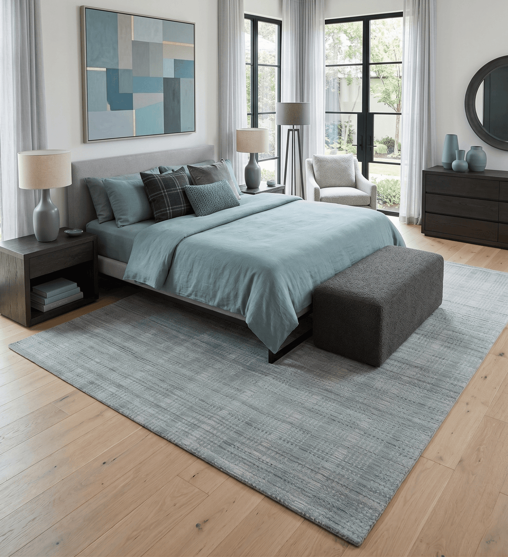 8x10 Hand Made Shaded Beige and Gray Blended Wool Flatwoven Area Rug - The Rug Decor