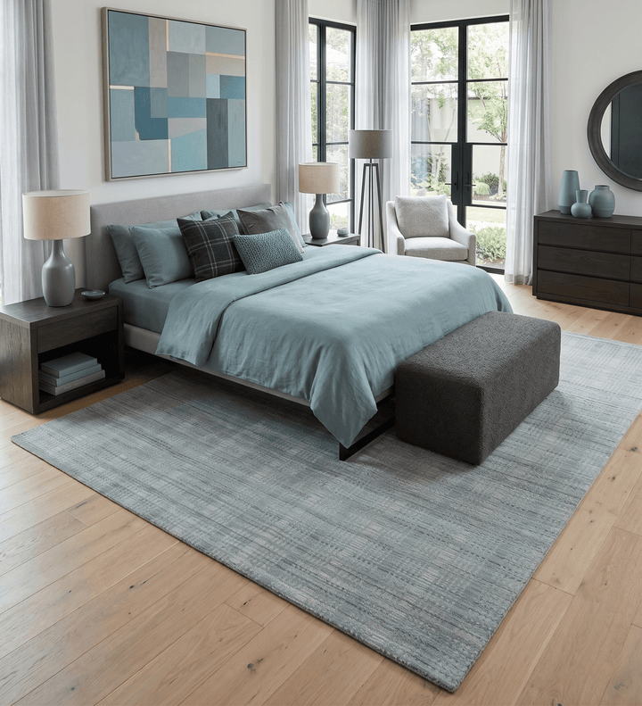 8x10 Hand Made Shaded Beige and Gray Blended Wool Flatwoven Area Rug - The Rug Decor