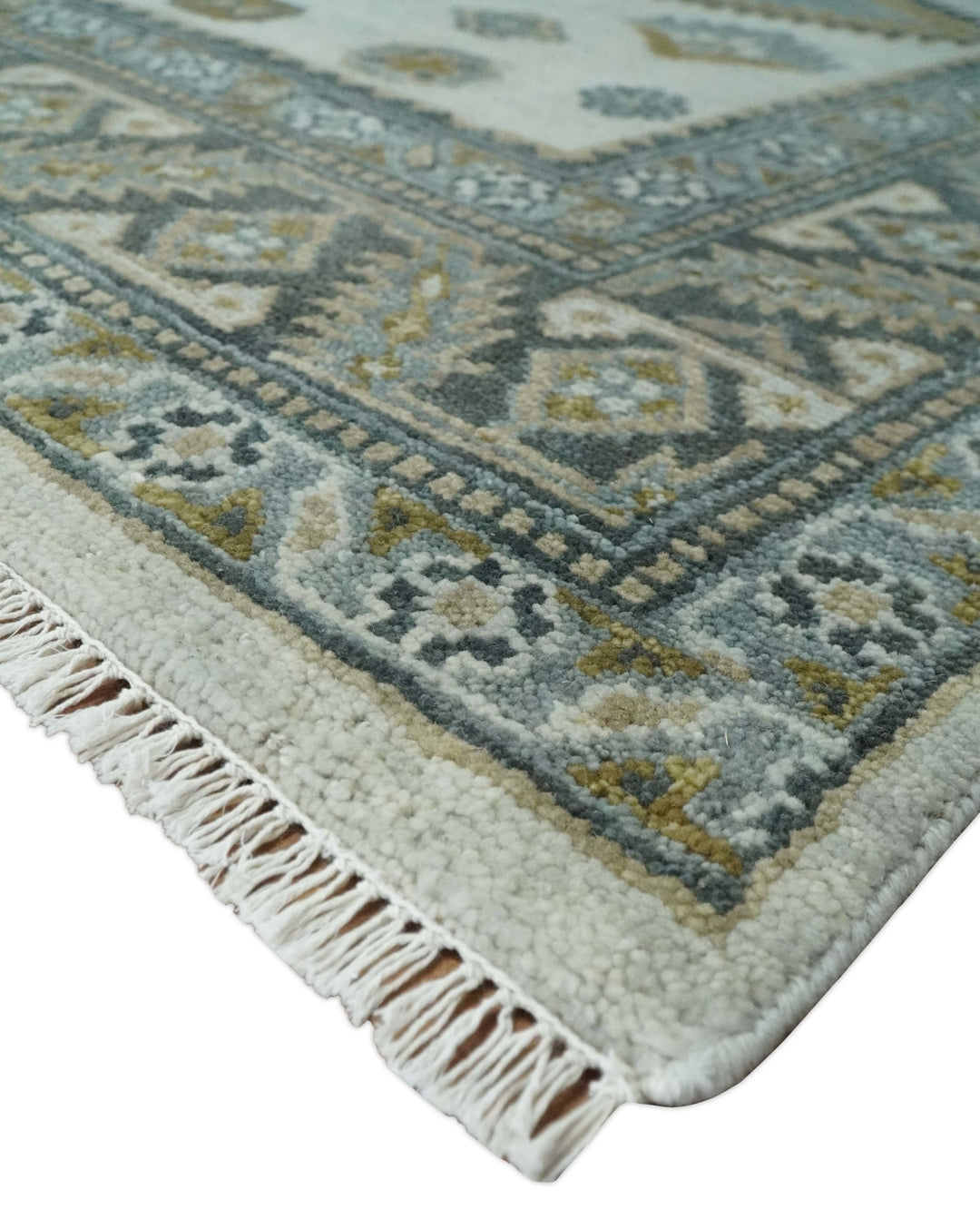 Ivory, Gray and Camel Traditional Medallion Area Rug