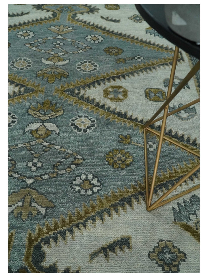 Ivory, Gray and Camel Traditional Medallion Area Rug