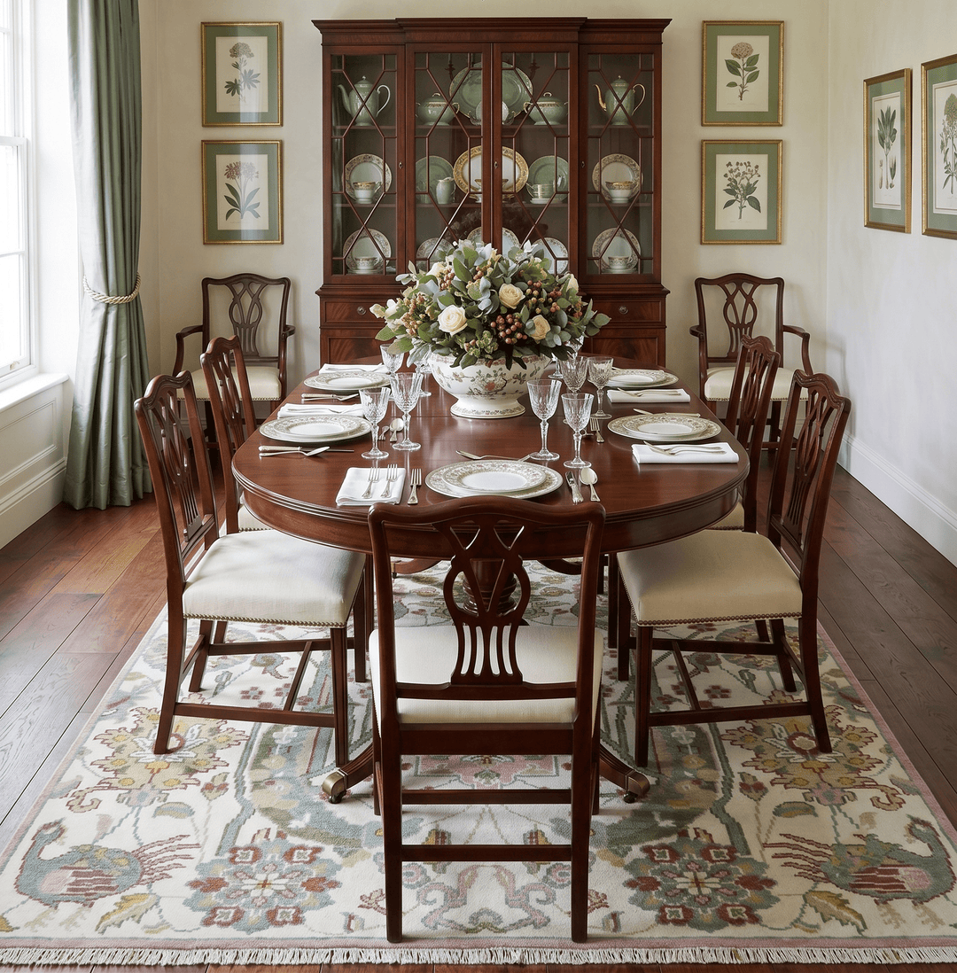 8x10 Peacock Garden Ivory and Green Bird Hand Knotted Wool Area Rug - The Rug Decor