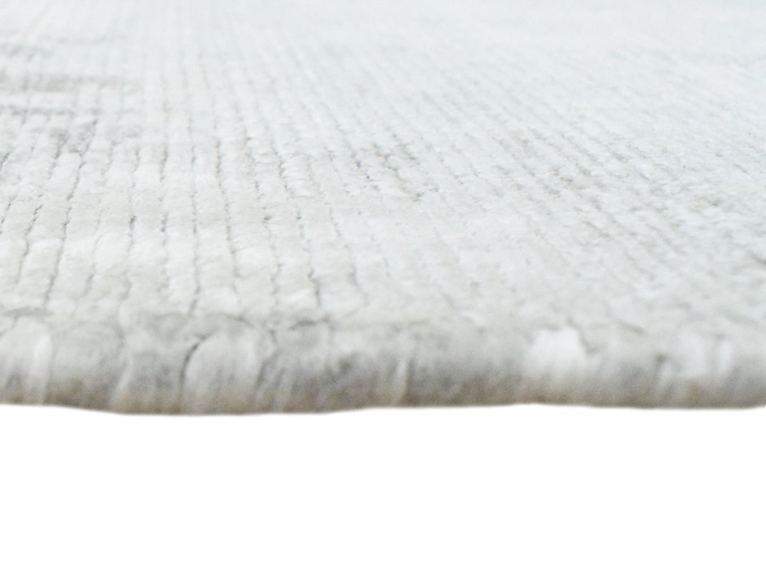 Ready to Ship Gray And Silver Modern Abstract Hand Loom 8x10 Viscose Rug