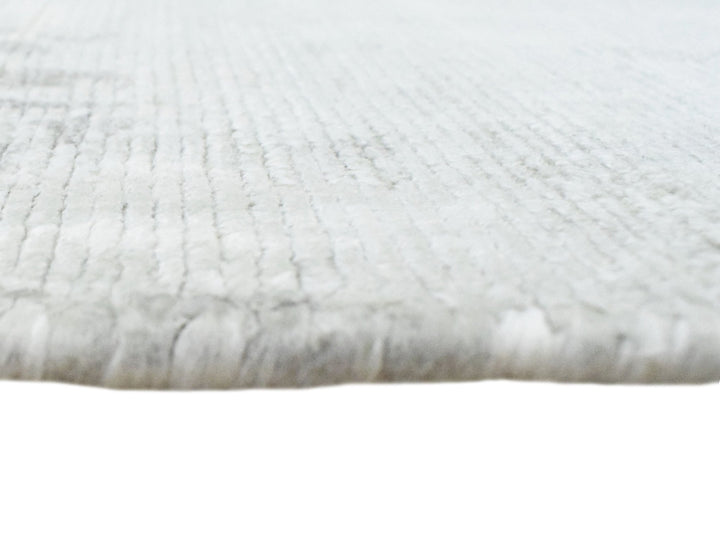 Ready to Ship Gray And Silver Modern Abstract Hand Loom 8x10 Viscose Rug
