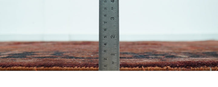 8x10 Traditional Overdyed Red And Black Hand Knotted Wool Area Rug - The Rug Decor