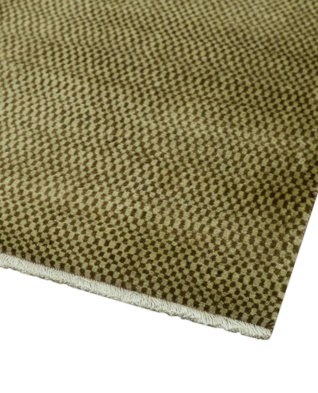 Modern Geometrical Design Beige And Brown 6x10 Hand Knotted Wool Rug